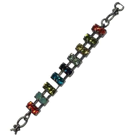 Multicolored Stone Silver-tone Lia Sophia Bracelet - Picture 2 of 5
